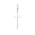 Kolczyk wiszący z długim krzyżykiem, srebrny